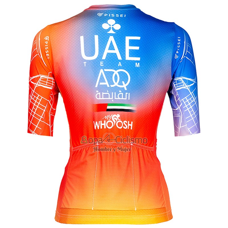 Uae Team Emirates Ropa Ciclismo Culotte Corto 2023 Mangas Cortas Naranja Azur